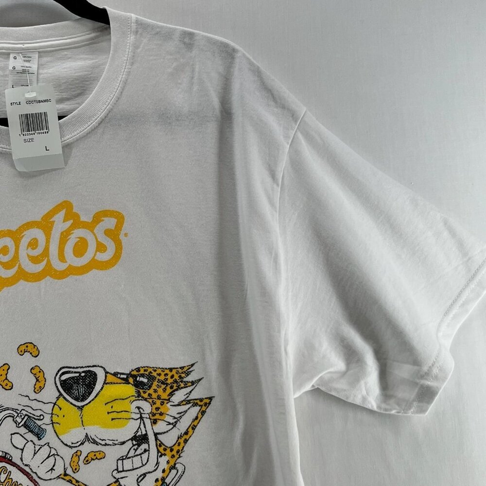 Cheetos Chester Cheetah Motorcycle Graphic Tee Men L Crewneck Short Sleeve White - Picture 5 of 10